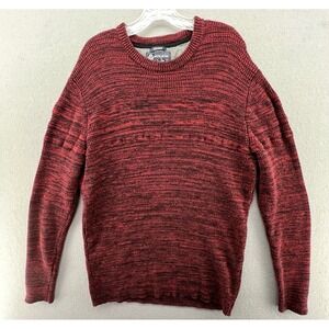 American Rag Cie Mens Burgundy Black Heavy Long Sleeve Textured Sweater Size XXL